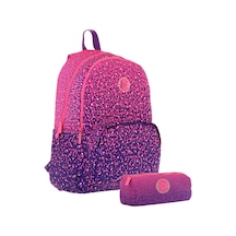 Kaukko Nokta Desenli Mor Kız Çocuk Okul Çantası Ve Kalemlik Seti Kk - K1806+kk - K2717 Mor