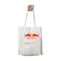 Art Hediye Red Bull Logo Simge Boğa İki Tarafı Kalıcı Baskılı Yıkanabilir Okul Plaj Omuz Bez Çantası Çok Renkli