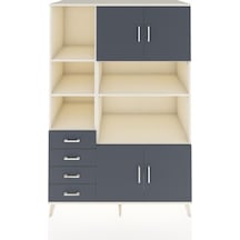 Kronos Dolap 8 Raflı 4 Çekmeceli 4 Kapaklı 132x59x195 Aytaşı-antrasit/antrasit Antrasıt/antrasıt