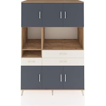 Kronos Dolap 9 Raflı 3 Çekmeceli 6 Kapaklı 132x59x195 Çam-ant... Çam