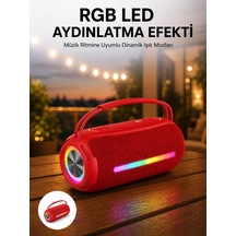 Hepsi 360 Rgb Led'li Taşınabilir Bluetooth Hoparlör Kırmızı Usb/tf Destekli Najmaddin