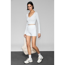 Grimelange Urban Beat Sabına Kadın Yumuşak Ve Esnek Kumaşlı Düğmeli Baskı Detaylı Slim Fit Grimelanj Bluz Grimelanj