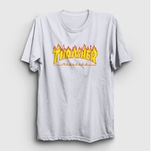 Noıssey Unisex Beyaz Logo Thrasher T-shirt 277580tt