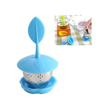 Sones Paslanmaz Çelik Silikon Askılı Çay Poşeti Çay Süzgeçleri Mavi