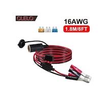 Boatshop1 Clelo Araç Pili Bağlantı Adaptörü 16awg Uzatma Kablosu 1 8 Metre 6 Fit Aşırı Akım Koruma Sigortaları Karavan Tekne
