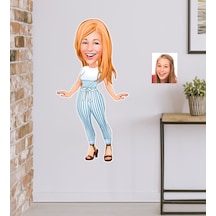 Kişiye Özel Bayan Karikatürlü Duvar Sticker 50X70CM 15