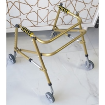 Çocuk Dört Tekerlekli Frenli Katlanabilir Ters Walker Küçük