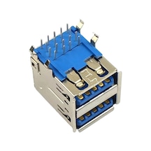 Ic-265e İkili Usb3.0 Konnektör A Tip Şase Dişi 90 Mavi