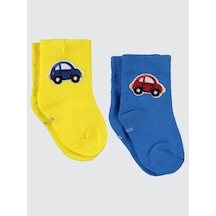 Civil Baby Erkek Bebek Aksesuarlı 2'li Çorap 6-18 Ay Mavi-sarı Mavi-sarı Mavi - Sarı