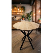70 Cm Siyah Metal Ayak 2-3 Kişilik Yuvarlak Masa Mutfak Masası Balkon Masası Kafe Masası Ofis Masası Safirmeşe