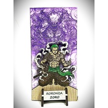 Dükkan Design Lazer Kazıma El Boyama One Piece Roronoa Zoro Ahşap Biblo Çok Renkli