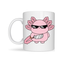 Bezos Cool Axolotl Tasarımlı Porselen Kupa Model 83 Eğlenceli, Sevimli Ve Enerji Dolu Kahve Kupası Mmbz Çok Renkli