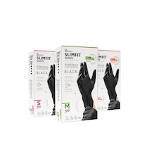 Slimfit Glove Pudrasız Yırtılmaya Dayanıklı Tek Kullanımlık Siyah Eldiven 100'lü