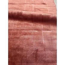 Kiremit Rengi Lotus Bambu Model Altı Kaymaz Makine Dokuma Halı-858 Renkli