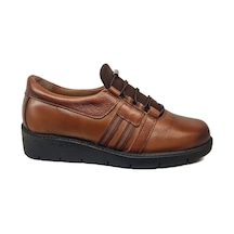 Napa Shoes Kadın Hakiki Deri Sıkıştırılmış Köpük Taban Rahat Ultra Hafif Günlük Dolgu Topuk Ayakkabı Napa-1000 Taba