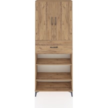 Arges Dolap 5 Raflı Tek Çekmeceli 2 Kapaklı 88x30x221 Çam-çam Atlas Çam