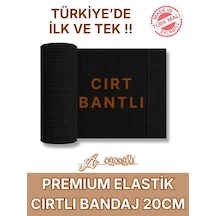 Premium Elastik Bandaj 20 Cm, Cırt Bantlı, Metal Kopçasız, 4,5 Metreye Kadar Uzar, Yoğun Dokuma, Güçlü Kompresyon Desteği Siyah