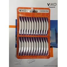 Viko Carmen Plus Beyaz Koyu Fuşya Kordon - 12'li Takim