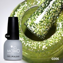 Momo Professional Glitter Kalıcı Oje G006 Lime Yeşili Holografik Simli 14 Ml