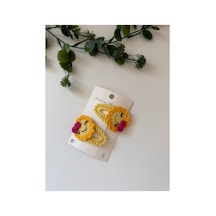 Adenya Sepeti El Emeği Amigurumi Güneş Toka 2 Li Set Özel Tasarım Bebek & Çocuk Tokası Çok Renkli