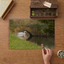 Kuğu - Doğa Manzarası Tasarımı 240 Parça Ahşap Puzzle Ahşap Kutuda Mpy60393