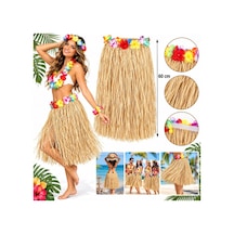 60 Cm Naturel Saman Görünümlü Hawaii Etek Hula