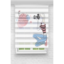 Perdecizade Enxboy Foto Kız Dijital Baskılı Zebra Perde-cocuk Odası-stor Perde Renkli