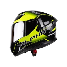 Pilot Alpha Sv Siyah Sarı Kapalı Motosiklet Kaskı Siyah
