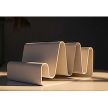 Minimalist Dalgalı Tasarım Masaüstü Organizer - 3d Yazıcı Modern Kartvizitlik Ve Telefon Standı - Estetik Ofis Aksesuarı