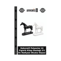 Dekoratif Polyester At Figürlü Kitap Desteği 2'li Ev Hediyesi Okuma Köşesi