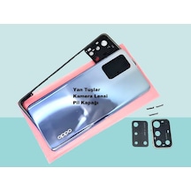 Tkgz - Oppo A74 Full Kasa Arka Kapak Batarya Kapağı - Mavi Çok Renkli