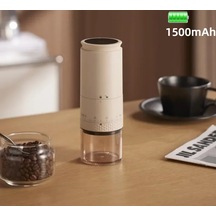 Yeni Elektrikli Kahve Değirmeni 1500mah Konik Kahve Çapak Beyaz