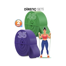 35 + 45 Kg 2'li Set Barfiks Lastiği Gym Resistance Band Antrenman Kas Geliştirme Bandı