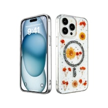 Apple iPhone Uyumlu 14 Pro Kılıf Daisy Simli Magsafe Kapak - Siyah Bzsxx00 1