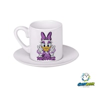 Daisy Duck Türk Kahvesi Fincanı 0117 Beyaz