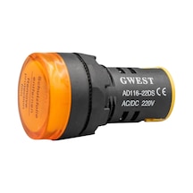 Gwest 22 - S Led Sinyal 220v. Ac-dc Sarı 10 Adet