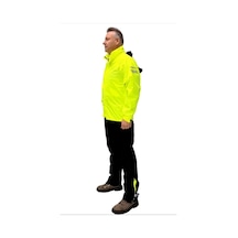 Caretech Ct-neonpro Motosiklet Yağmurluk Astarlı Kapüşonlu Reflektörlü Çantalı Su Rüzgar Geçirmez Medium