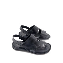 Deritarz Hakiki Deri Tam Ortopedik Siyah Erkek Sandalet Siyah