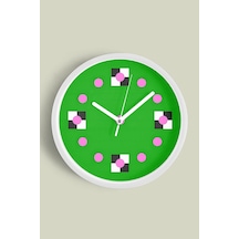Soyut - Geometrik Temalı Modern Duvar Saati - 42cm - Önü Camlı Beyaz Kasa - Sessiz Mekanizma-jh0050 Beyaz
