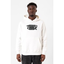 The Wheel Of Time Dragon Minimal Beyaz Erkek 3ip Kapşonlu Sweatshirt 001