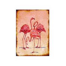 Bedeko Renkli Flamingolar Hediyelik Mdf Tablo 25 Cm X 35 Cm