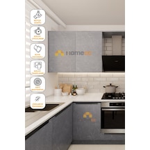 Yapışkanlı Folyo - Gri Kaya Pvc Mermer Panel Kaplama Kağıdı - Mobilya Duvar Kapı - 120cm Gen - St686 120 X 250 Cm