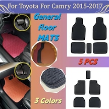 Xuweiwei 5 Parça Toyota Camry 2015-2017 Universal Araç Paspası Siyah Kaymaz Dayanıklı
