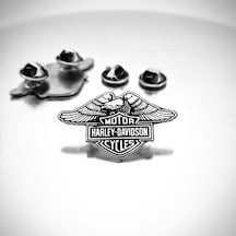 Harley Kartal Motorcu Rozeti Gümüş