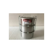 Mobilreyon Sefer Tası 3'lü Krom Çelik Sefertası 1 Kişilik 13-5cm