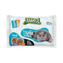 Çift Lezzet Pouch Yetişkin Kedi Ton - Somonlu 4 X 100 G
