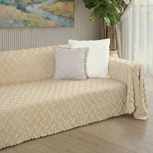 Ponela Koltuk Örtüsü Kaymaz Bohem Punch Kabartmalı 3 Boyutlu 175x300 Cm Large Kaymaz, Bej