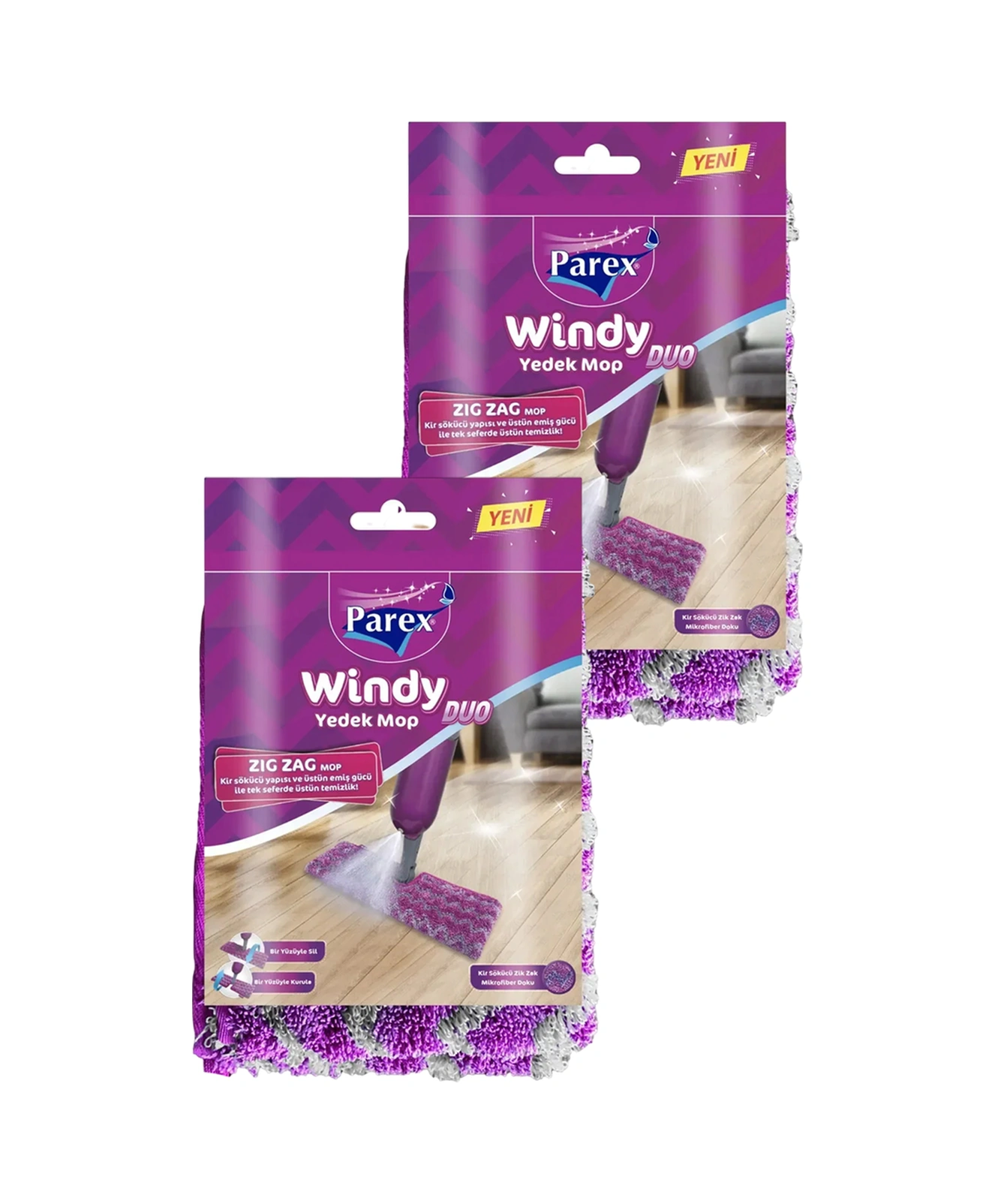 Windy Duo Zigzag Yedek Mop Sapsız İkili Paket