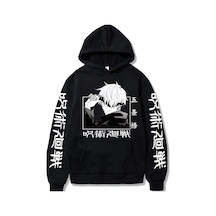 Tarzsokak Jujutsu Kaisen Gojo Satoru Baskılı Hoodie Model461 15158 Siyah