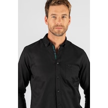 Tudors Klasik Fit Rahat Kesim Poplin Oxford Erkek Gömlek-23431 Siyah Tudors Klasik Fit Rahat Kesim Poplin Oxford Erkek Gömlek-23431 Siyah